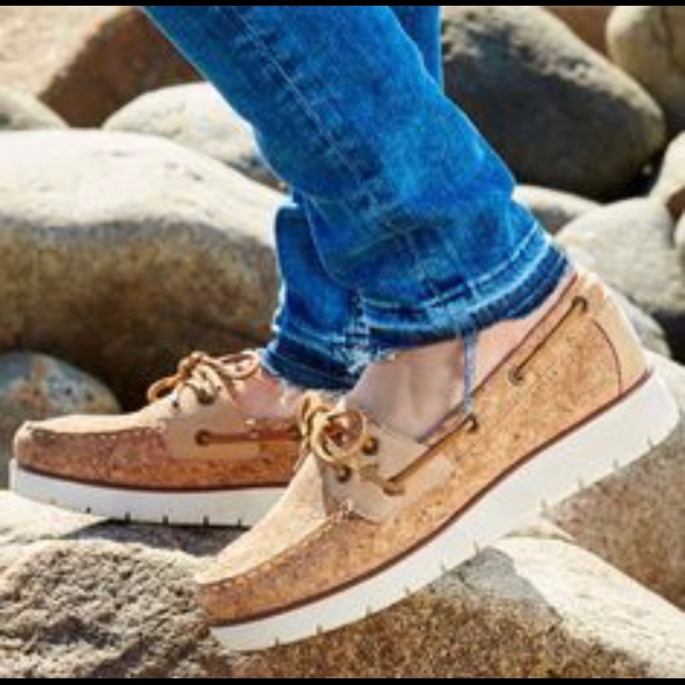 🌊 Sperry Top-Sider Tan Azur Cora Cork Boat Shoe 6